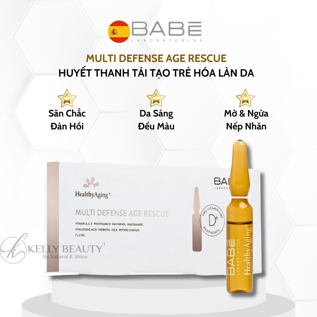 Huyết Thanh Tái Tạo Trẻ Hóa Da BABE HealthyAging Multi Defense Age Rescue Ampoules | Kelly Beauty