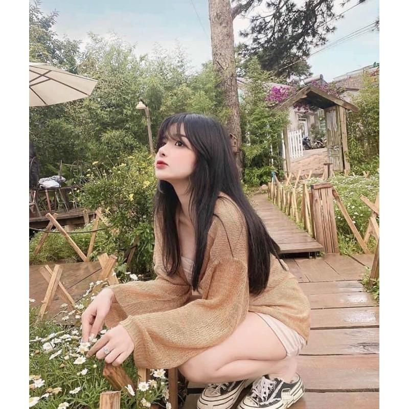 Áo Khoác Cardigan Len Mỏng Cho Nữ Phong Cách Hàn Quốc Sexy, Labibi