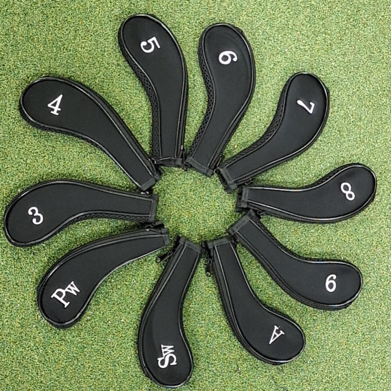 10Pcs Golf Iron Covers Set Golf Club Headcover Sleeve Training Equipment
