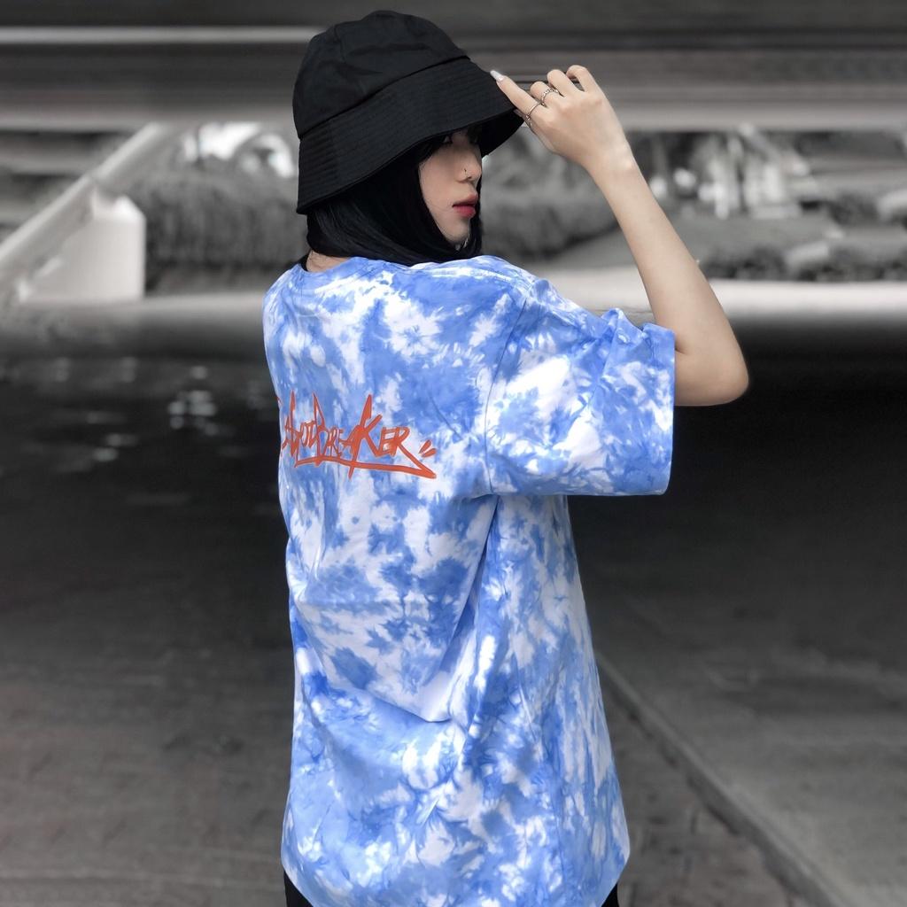 Áo Thun kiểu Unisex Wash Tie Dye Xanh T-Shirt - form rộng local brand iMA God Breaker