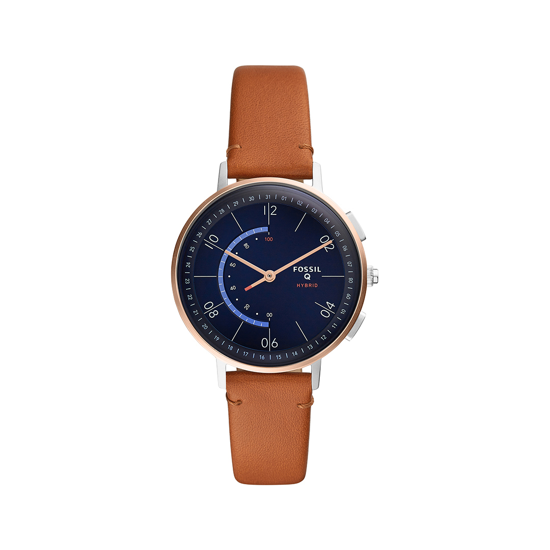 Đồng hồ thông minh nữ Fossil Hybrid Smartwatch Harper dây da FTW5027 - màu nâu - Hàng chính hãng