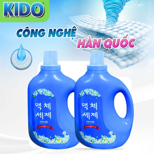 Nước Giặt KIDO Cao Cấp Công nghệ Hàn Quốc Lưu Hương Thơm dễ chịu - 2L