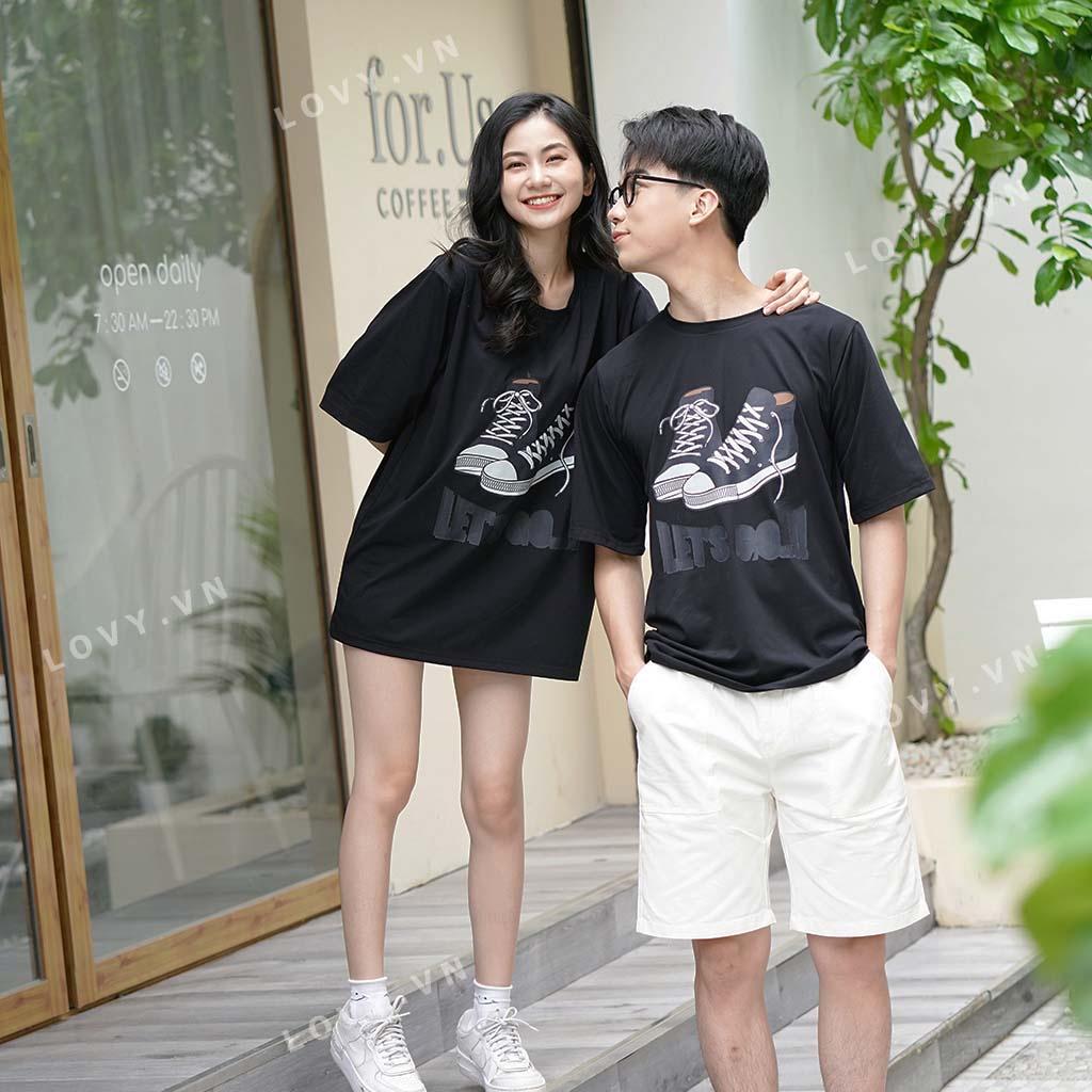 Áo đôi nam nữ thời trang thun đen unisex chất mịn đẹp Oversize