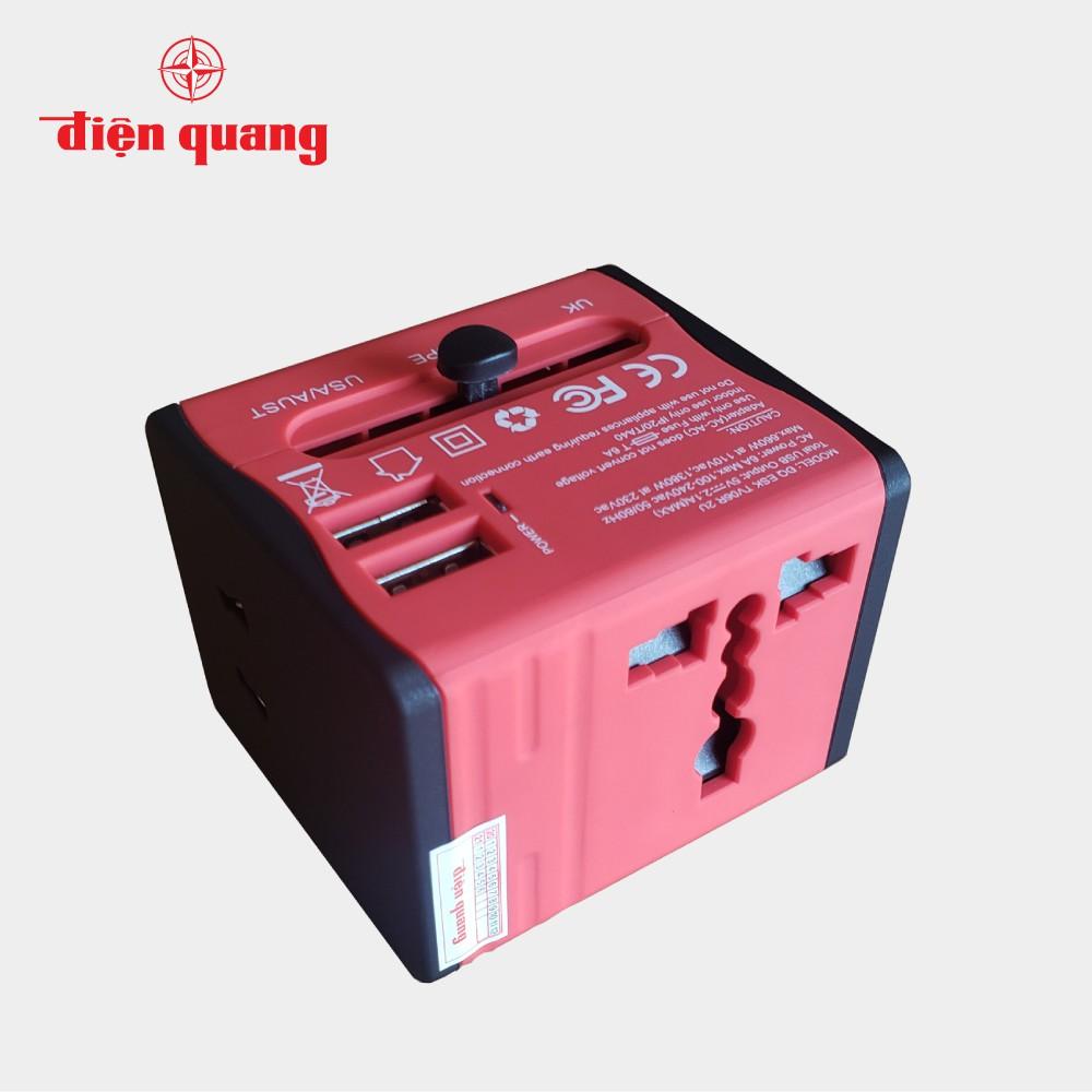 Ổ cắm du lịch Điện Quang ĐQ ESK TV06R 2U