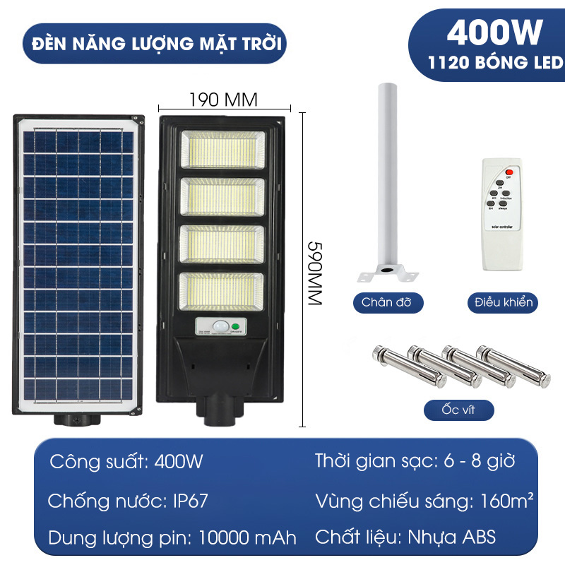 Đèn năng lượng mặt trời 200w,300w,400w ,pin dung lượng lớn, tuổi thọ lâu dài - D1383