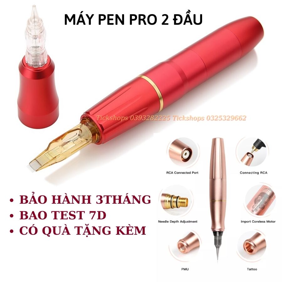 Máy phun xăm Pen Pro 2 đầu chuyên môi lòng trong, kéo sợi hairstrok