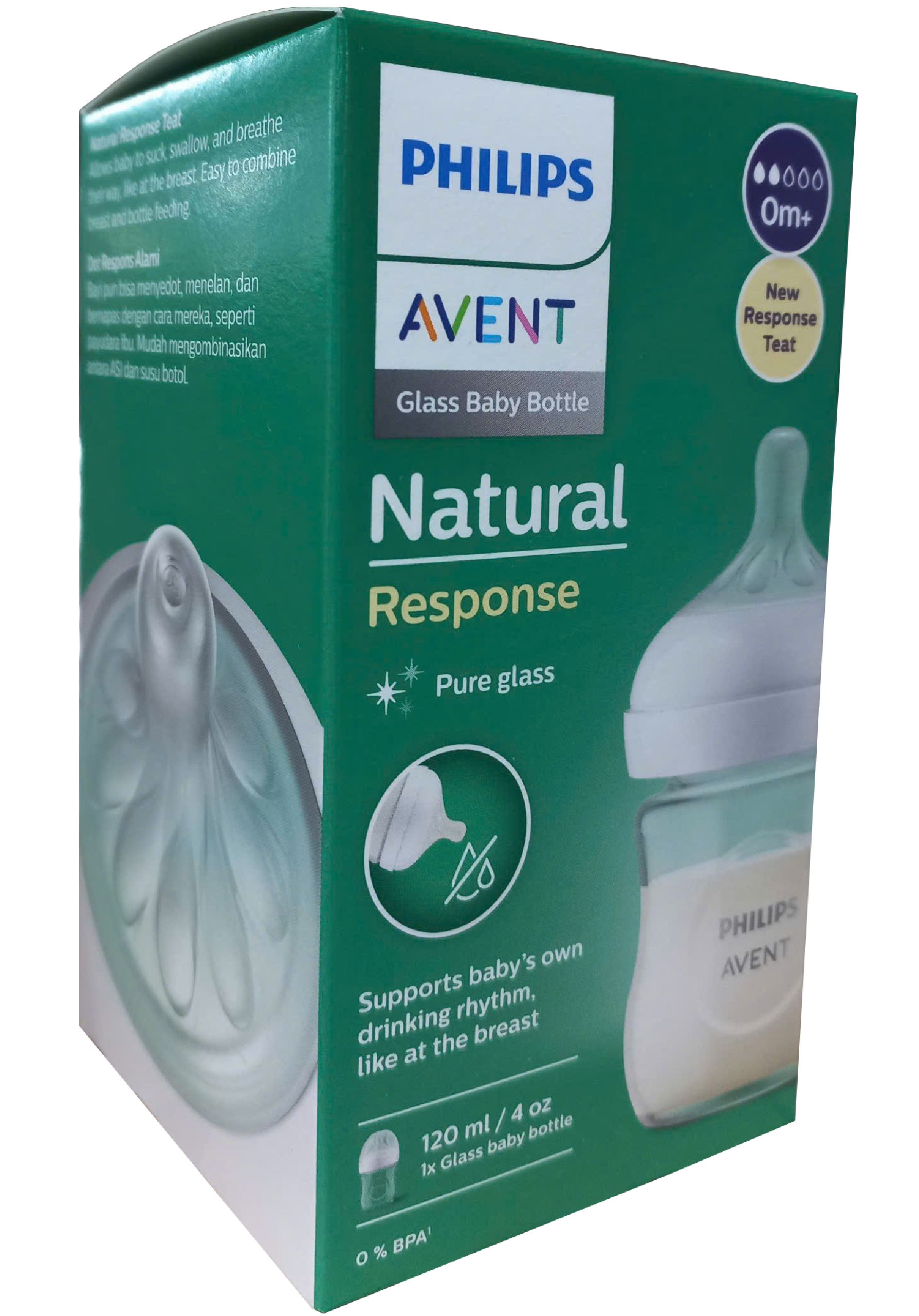 Philips Avent bình sữa thủy tinh mô phỏng tự nhiên mới 120ml bé từ 0 tháng SCY930/01