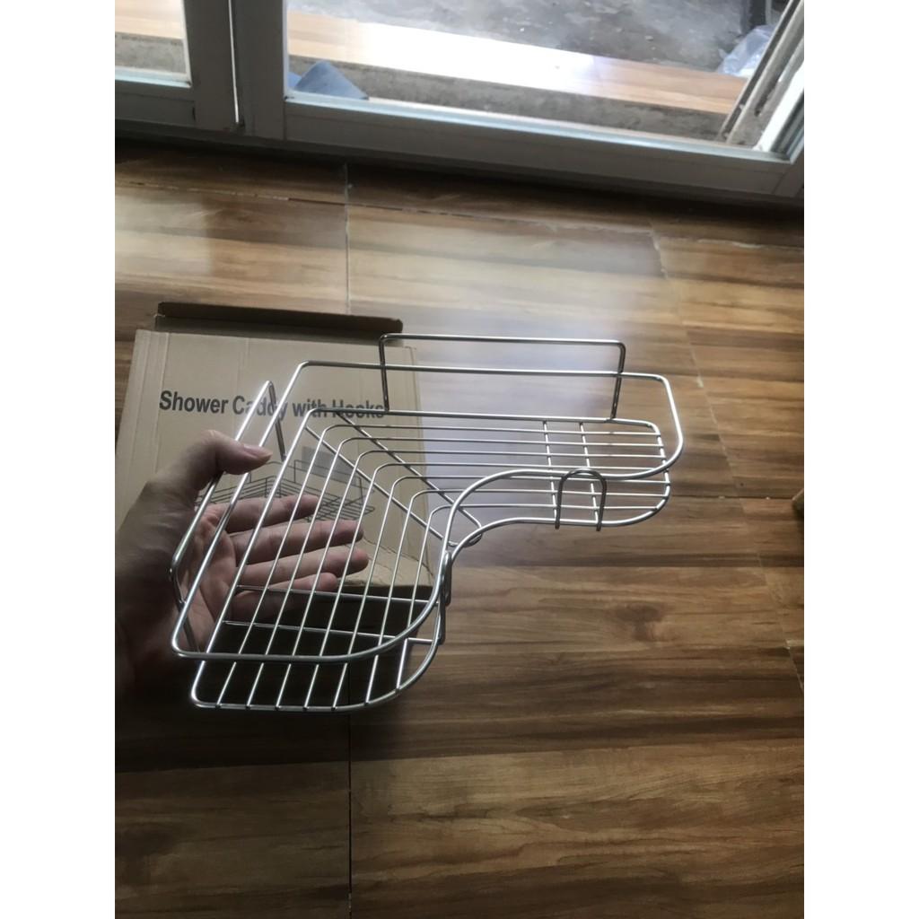 Kệ góc Inox không gỉ nhà tắm, nhà bếp, phòng khách tam giác dán tường siêu dính