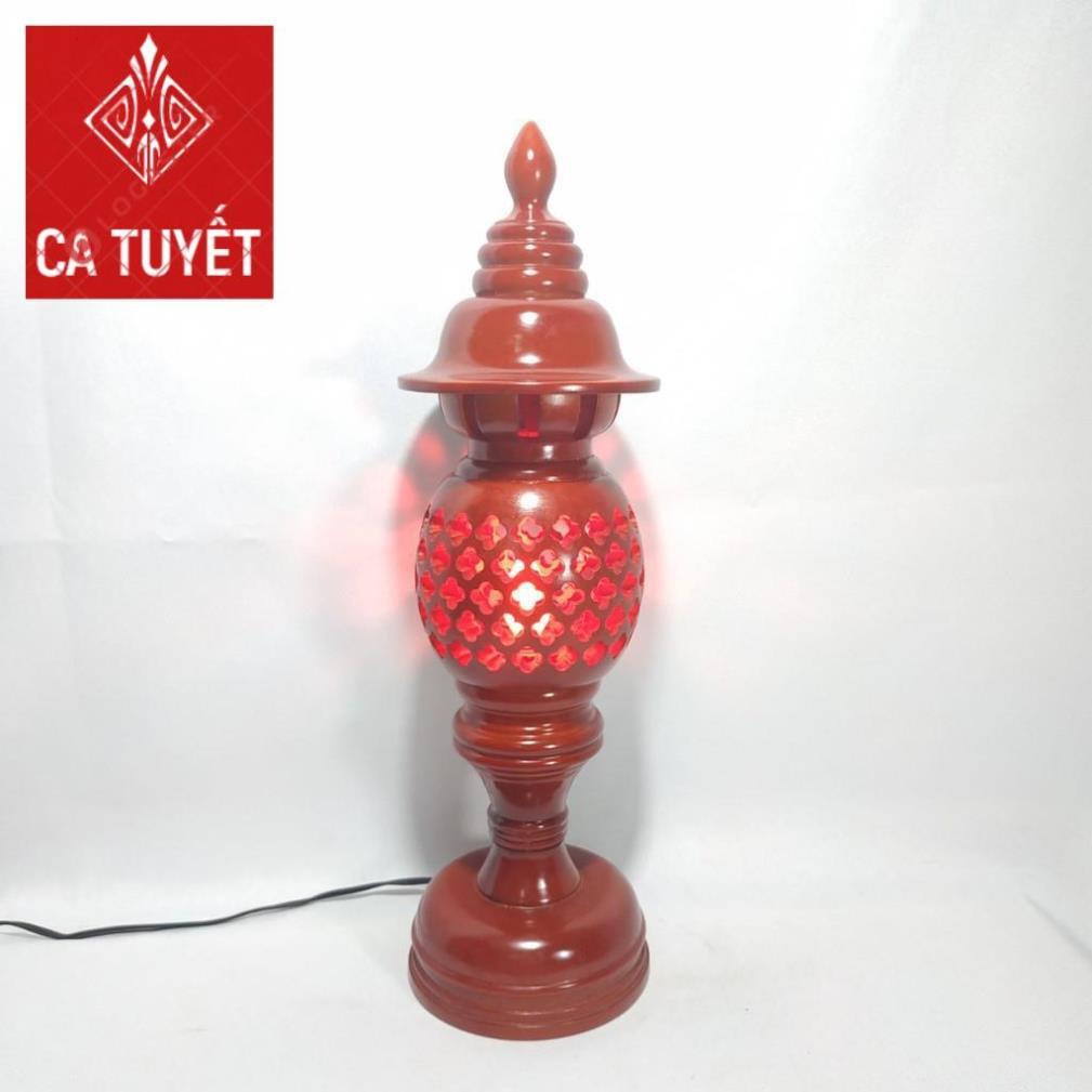 BỘ ĐÈN THỜ PHONG THỦY GỖ HƯƠNG ĐỎ CHUẨN 100%-ĐÃ KÈ BÓNG THỜ ( LOẠI CAO 41CM) ẢNH THẬT