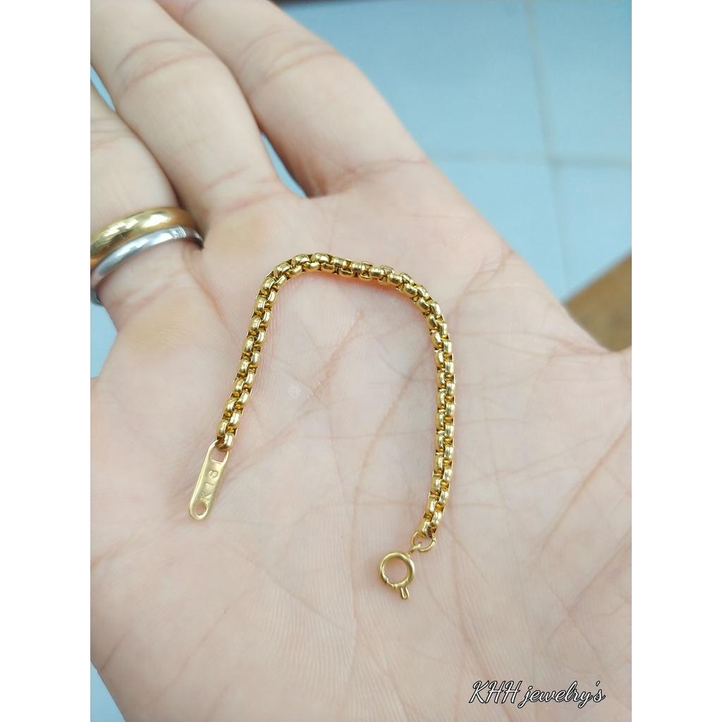 Lắc Tay Trẻ Em Ống Vuông 3mm Cao Cấp-An toàn cho các bé, bền bỉ không rỉ teng khi dùng