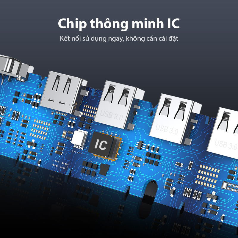 HUB Type-C ACOME AHT900 Chuyển Đổi Đa Năng 11 IN 1 Tốc Độ Cao Cổng USB, SD/Micro, PD Type-C - Hàng Chính Hãng