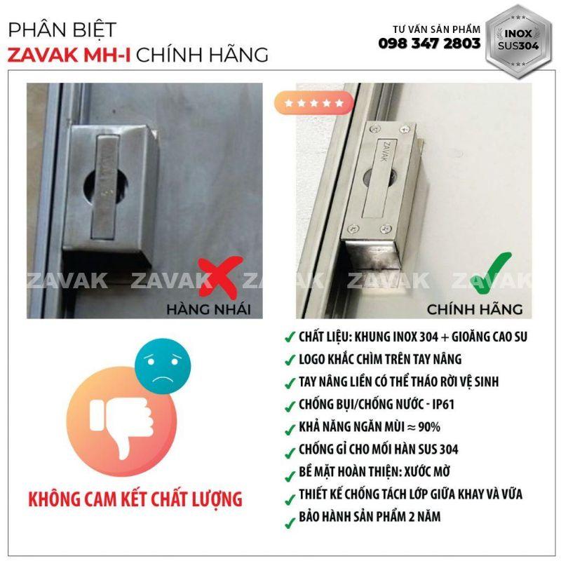 Nắp bể nước ngầm trong nhà Zavak MH-I60. chất liệu inox 304 chống gỉ, nắp lát gạch âm sàn kt 60x60cm