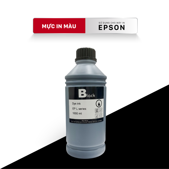 Bộ 4 Màu Cyan-Magenta-Yellow-Black_Mực nước cho dòng máy Epson 4 màu - Chai 1L-DYE ink