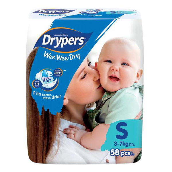 Tã dán trẻ em Drypers Wee Wee Dry S 58 miếng (3 - 7kg)