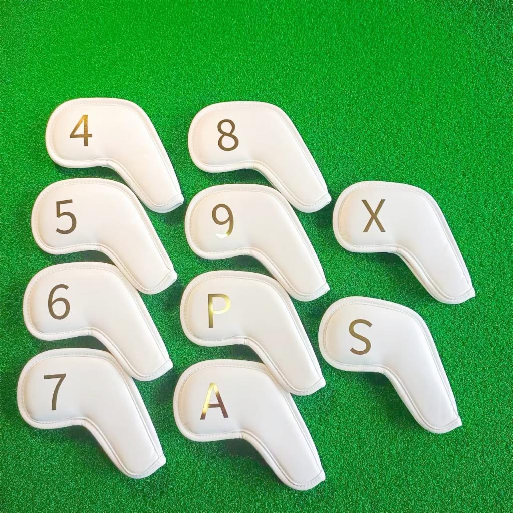 10Pcs Golf Iron Head Covers Golf Iron Headcovers PU Leather Golf Club Covers