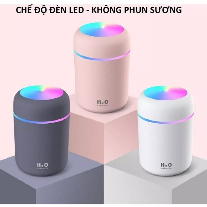 Máy Phun Sương Khuếch Tán Tinh Dầu H2O Tạo Độ Ẩm Đèn Led Nhiều Màu Sắc Mini Dung Tích 300ml