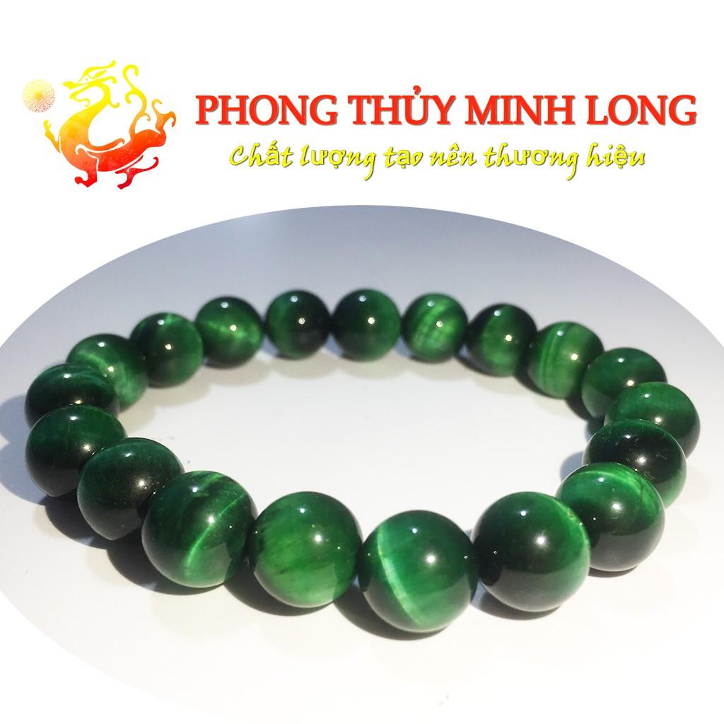 Vòng tay đá mắt hổ xanh lá chất lượng 5a mệnh Mộc và Hỏa