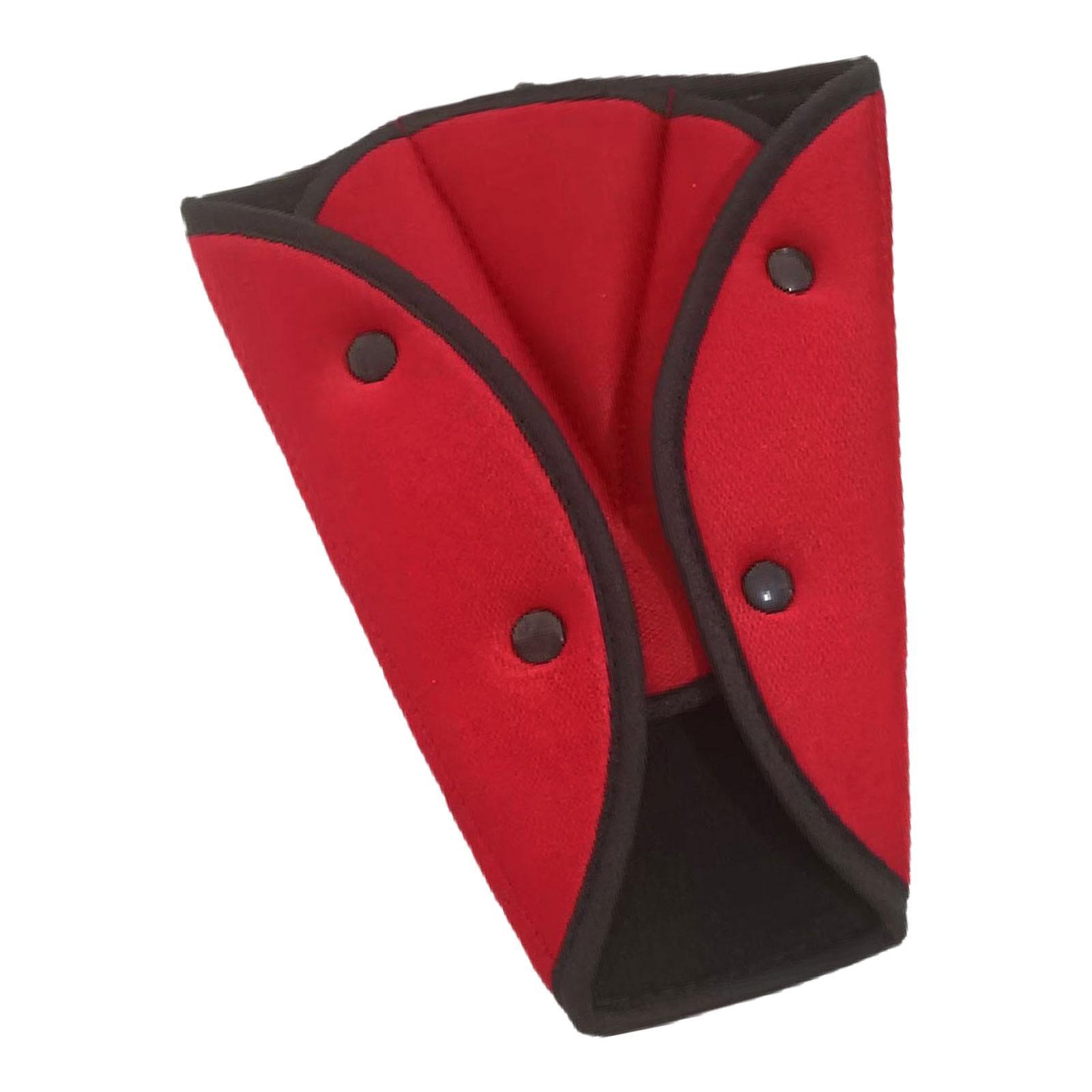 Car Seat Belt Adjuster for Kids Triangle Protector Pad Seat Belt Strap Cover Red