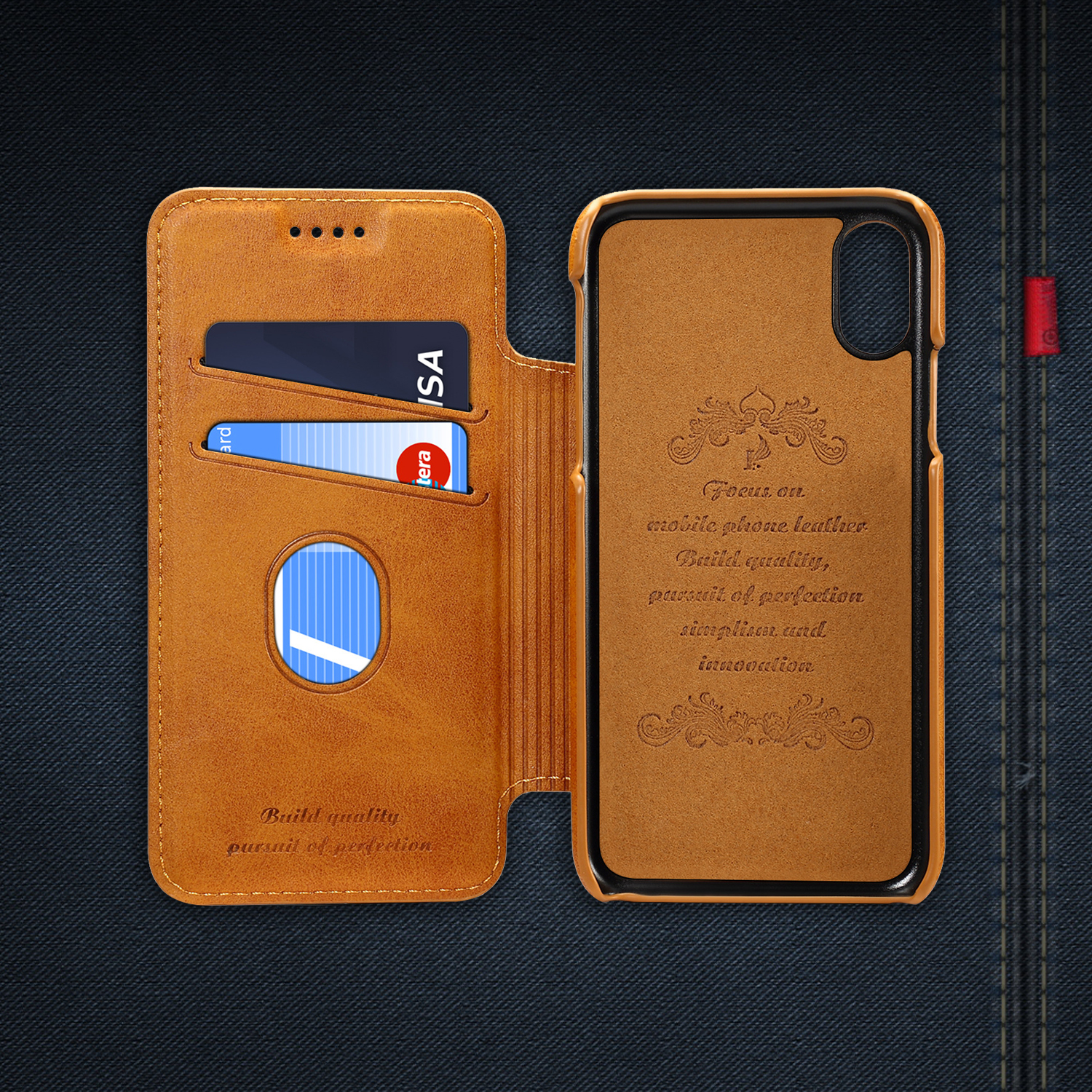 Bao da cao cấp dành cho iPhone X / iPhone XS - Màu vàng