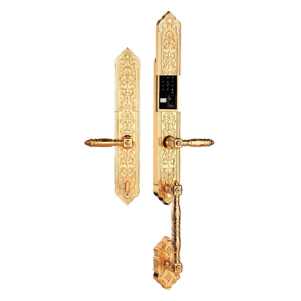Khóa điện tử vân tay sinh trắc học dành cho biệt thự mà vàng Demax SL888 24K BRASS