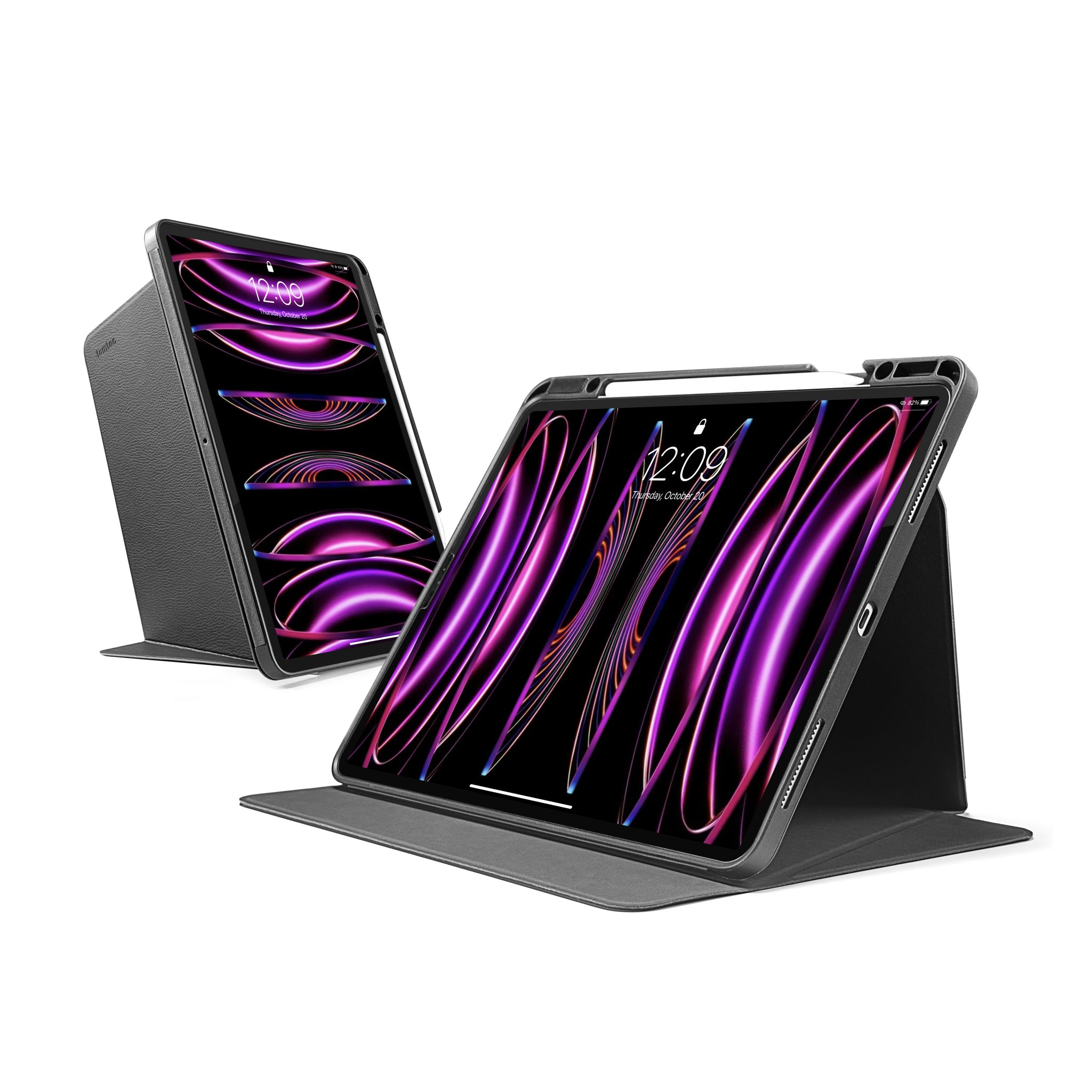 Bao da dành cho iPad Pro 12.9" M2/M1 2021/iPad 12.9 2020/2018 Tomtoc Smart-Tri Case từ tính đa góc - Hàng Chính Hãng