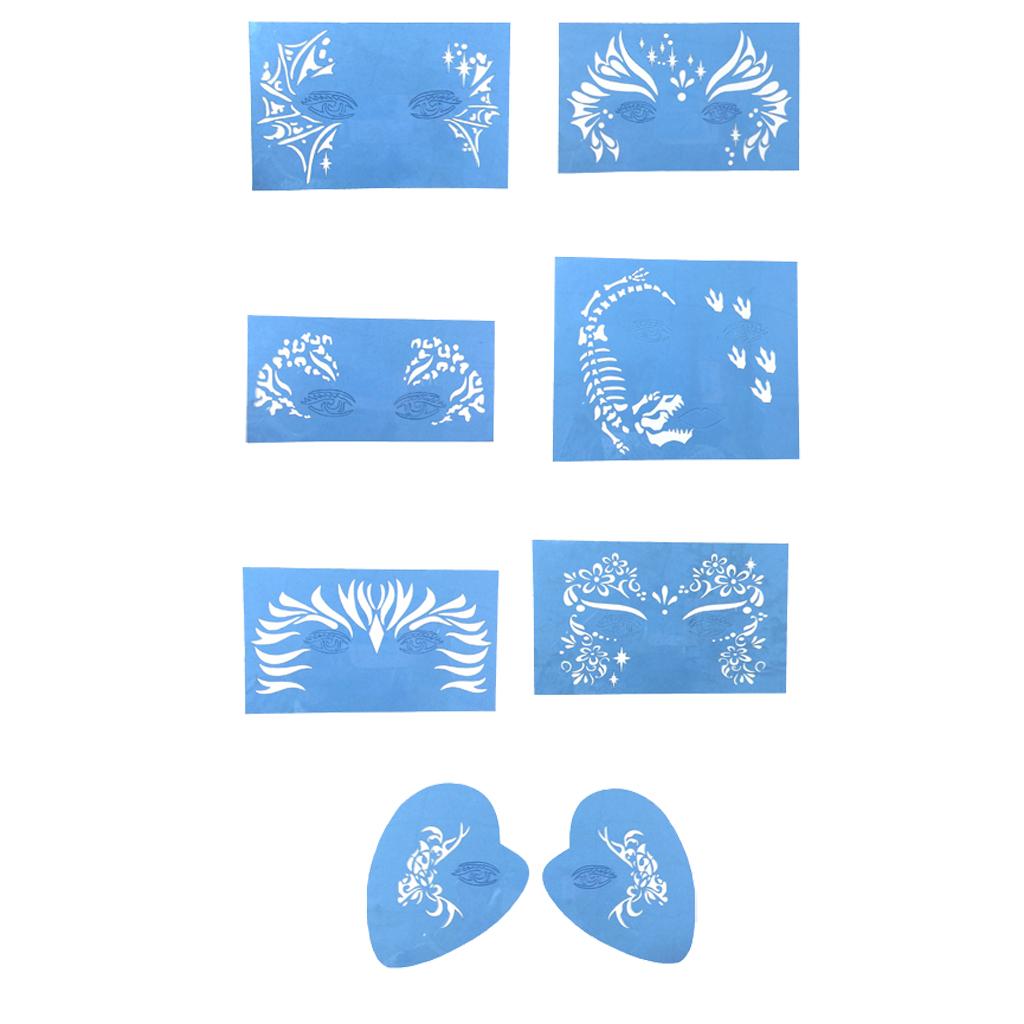 7 Hoa Văn Có Thể Tái Sử Dụng Mặt Mắt Sơn Stencil Áo Lạ Mắt Trang Điểm Hình Xăm Bản Mẫu