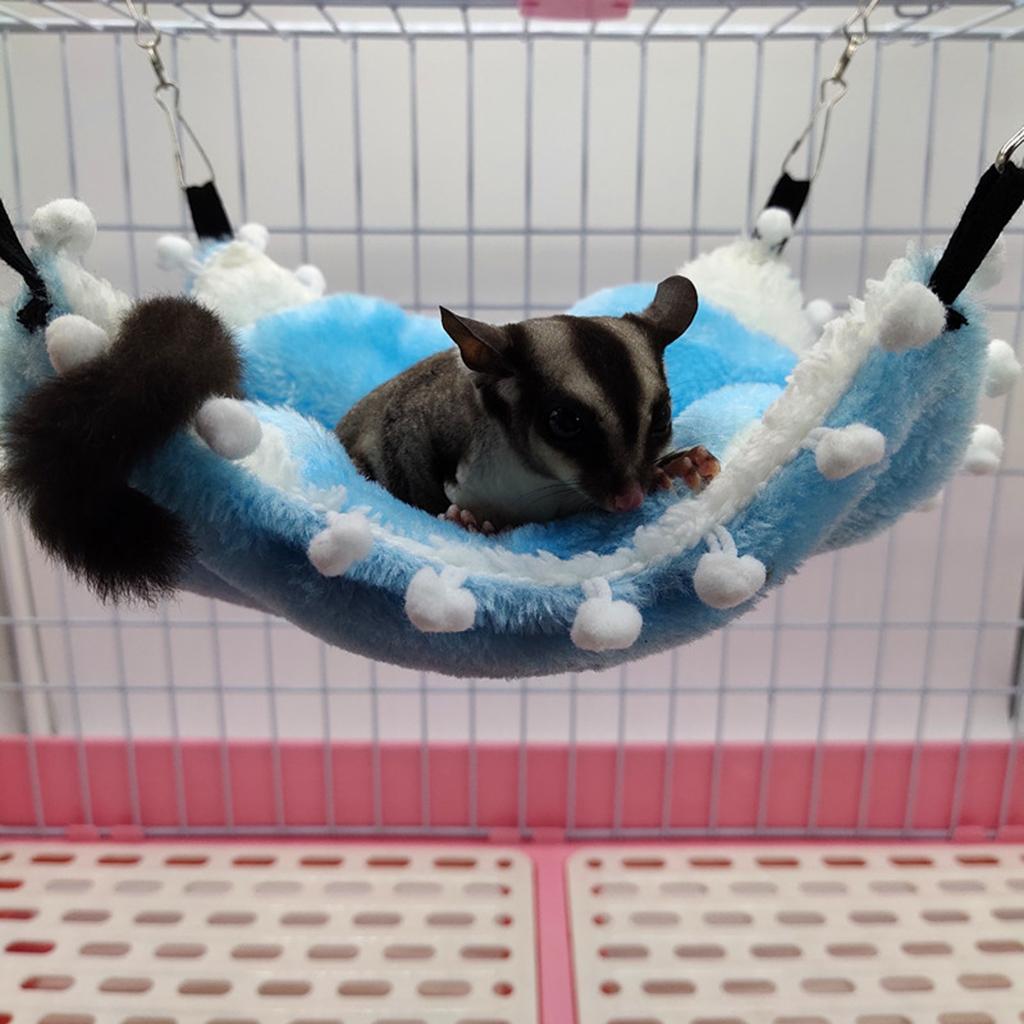 Small Animals Warm Hammock Hamster Sleep Bed For Small Pet Blue-S
