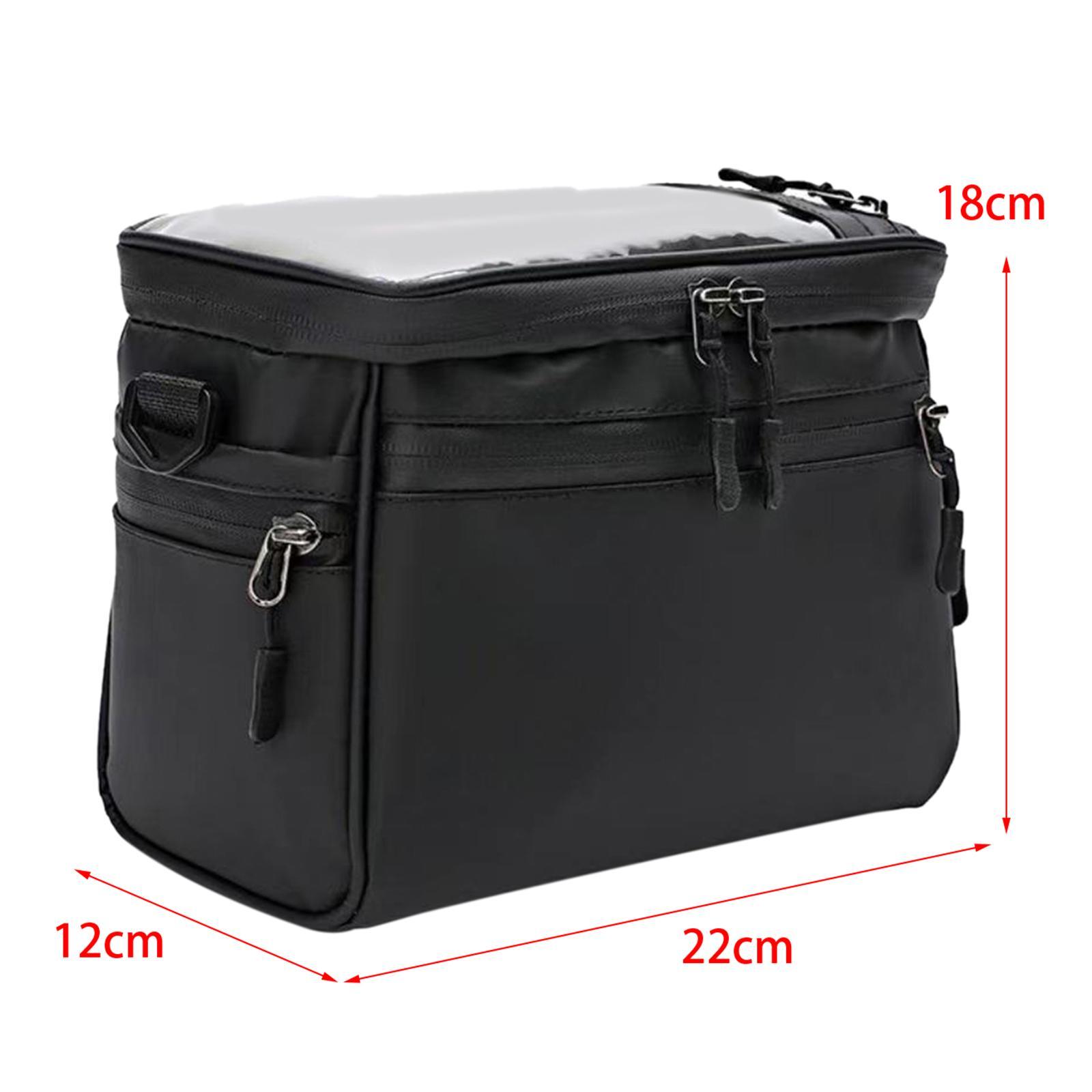 Bike Handlebar Bag Waterproof Front Bag Phone Bag with Touch Screen Shoulder Strap