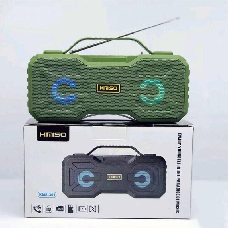 Loa bluetooth siêu bền KIMISO KMS-301 TWS hỗ trợ kết nối cùng lúc 2 loa - tích hợp quai xách tiện lợi