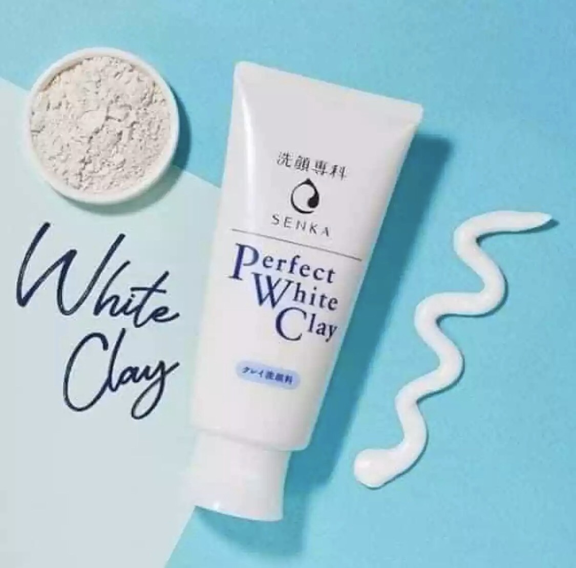 Combo 2 Tuýp Sữa Rửa Mặt Đất Sét Trắng Sạch Sâu Sáng Mịn Senka Perfect White Clay Chiết Xuất Tơ Tằm Dưỡng Ẩm (120g)