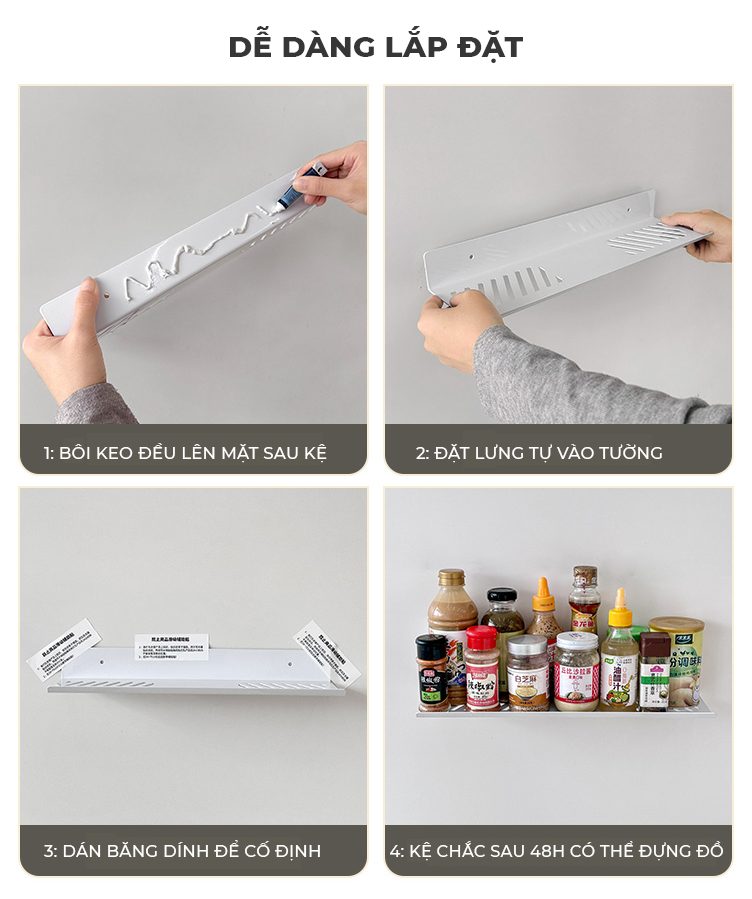 Kệ gia vị dán tường đa năng thương hiệu IGA - GM178