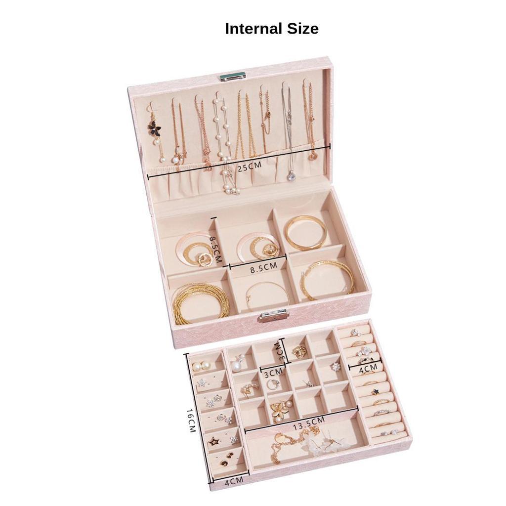 Jewelry box for earrings bracelet and necklaces White