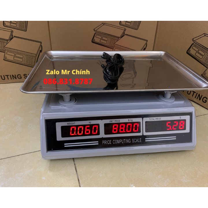 CÂN ĐIỆN TỬ CÂN HÀNG, RAU, CỦ, QUẢ, THỊT, CÁ ĐÔNG LẠNH TÍNH TIỀN TỰ ĐỘNG 30kg/5g UTE UPA-Q TÍCH HỢP THỐI TRẢ TIỀN TIỆN ÍCH