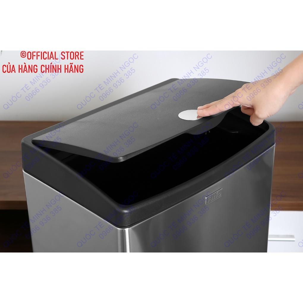 Thùng rác vuông nhấn tay màu đen cỡ lớn 40L_MNSTL2-903_Quốc Tế Minh Ngọc