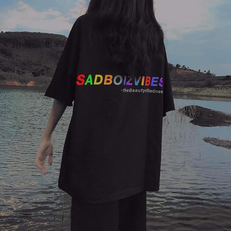 Áo phông sadboiz sadboizvibes 7 màu tay lỡ nam nữ form rộng , áo thun sadboiz nam nữ form rộng unisex Ulzzang