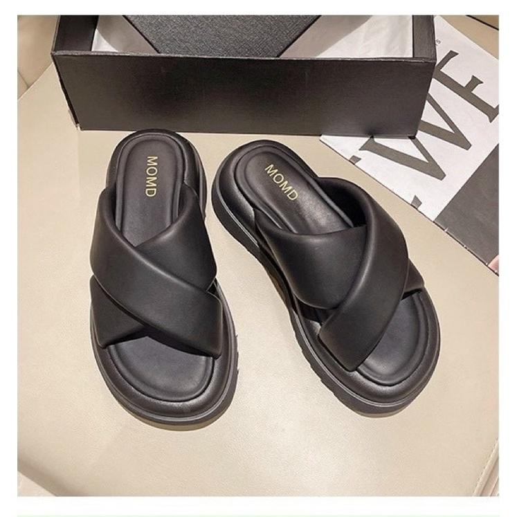 Dép nữ, dép ulzzang quai chéo đế dày phong cách Hàn Quốc