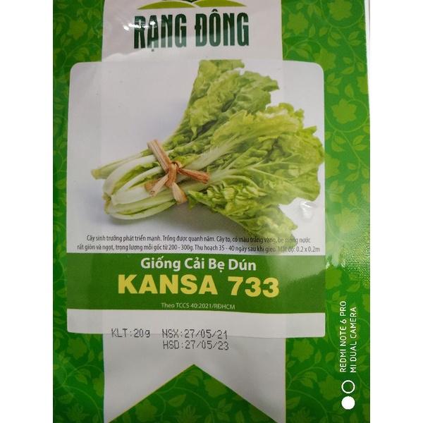 Hạt Giống Cải Bẹ Dún Kansa 733 - gói 20gr - Dễ Trồng Cây to, có màu trắng vàng, bẹ mọng nước rất giòn và ngọt