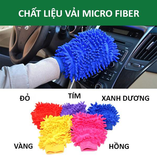 Găng tay rửa xe chuyên dụng tua san hô dày dặn hai mặt thấm hút tốt, chuyên dụng rửa xe oto, xe máy RX06