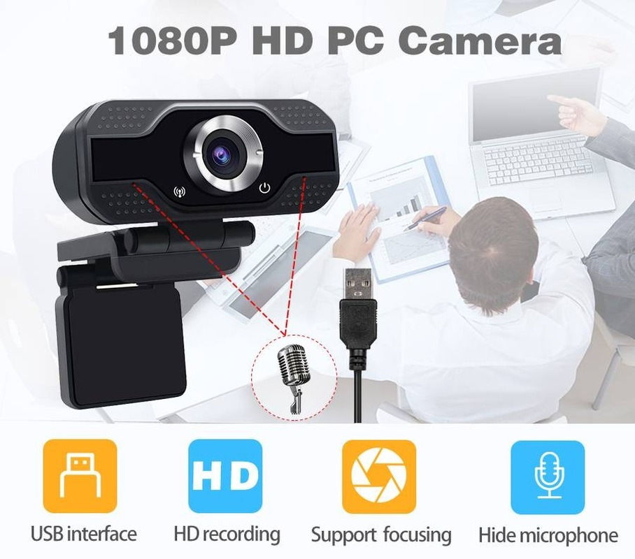 Webcam Hd 1080p Kèm Mic Cho Máy Tính Để Bàn