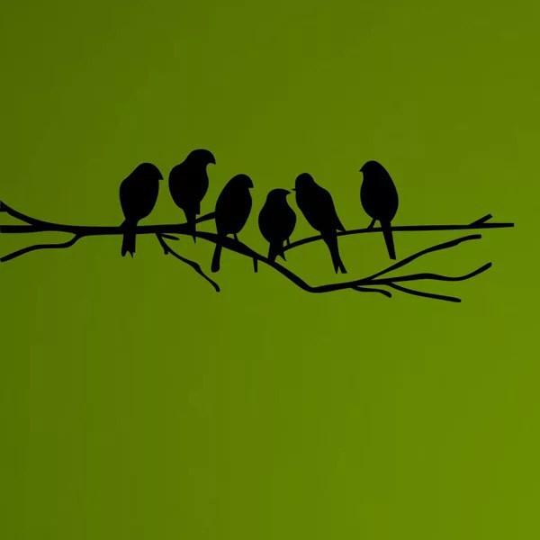 Decal trang trí tường cao cấp mẫu Con chim đen trên cành cây