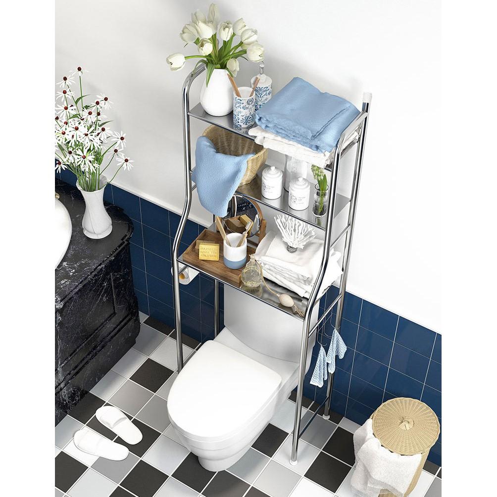 Kệ để đồ bồn vệ sinh và máy giặt inox 304. Kệ để đồ nhà tắm cao cấp