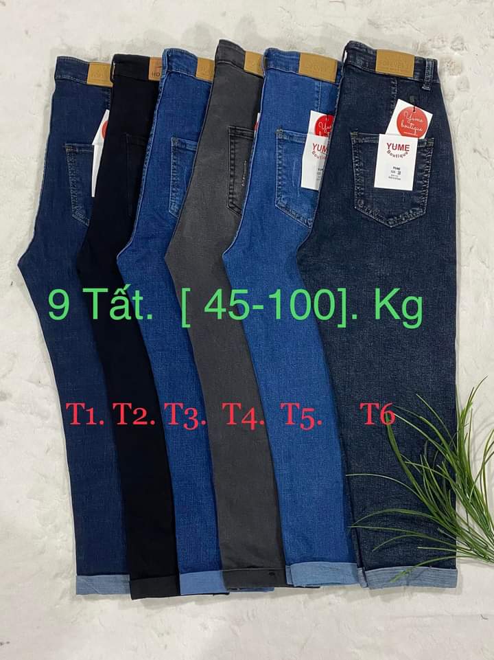 Quần jean 9 tất lật lai có size 26-44 . Vải dày và co giãn. YUME JEAN BIGSIZE.
