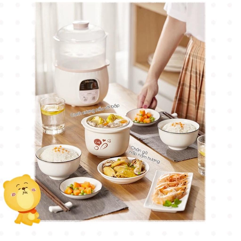 NỒI NẤU CHÁO CHẬM NINH, HẦM, HẤP CÁCH THUỶ 4 IN 1 Nồi nấu chậm Bear tiện lợi an toàn chính hãng | Hagu Official