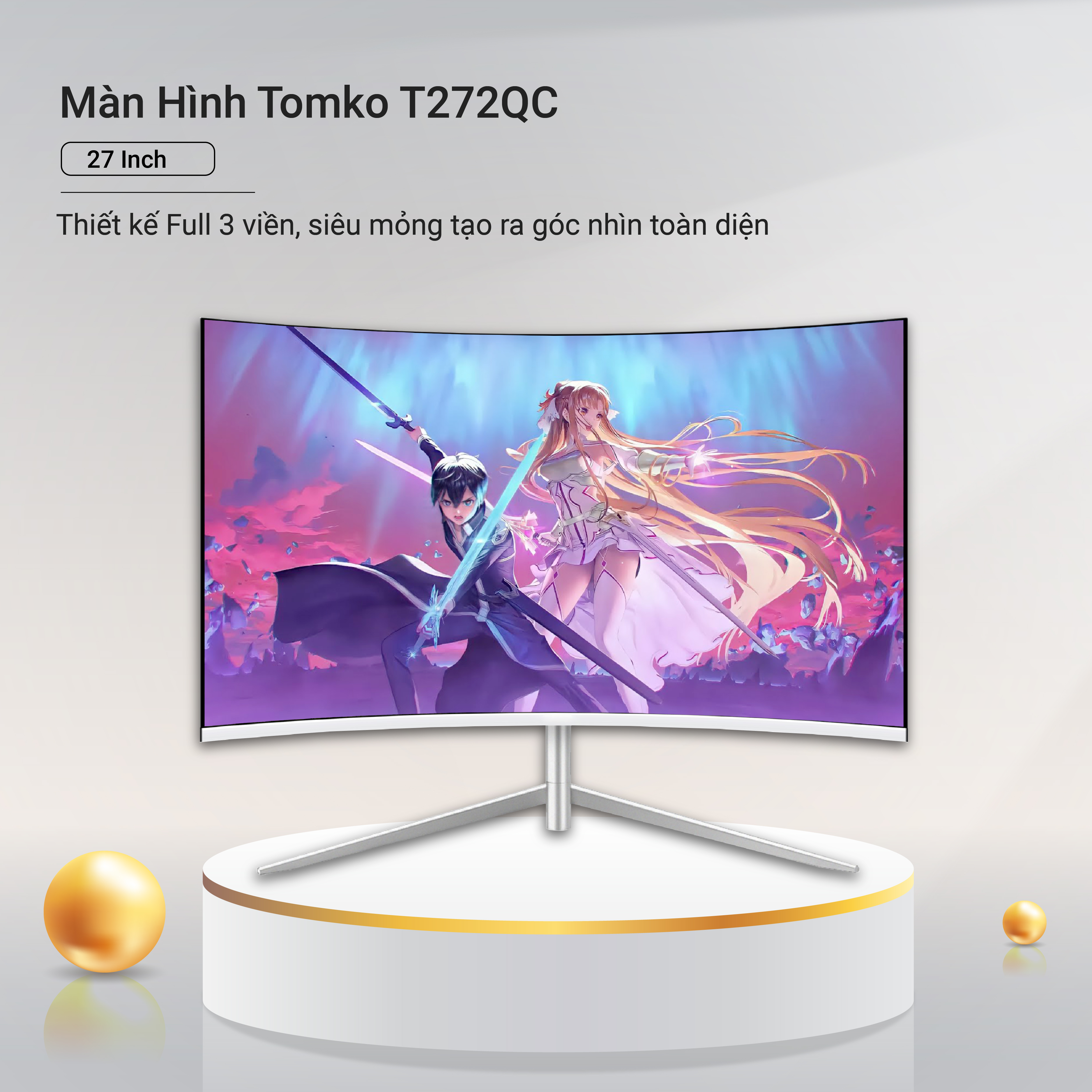 Màn hình máy tính T272QC 27 inch 2K full 4 viền 165HZ - Chất lượng cao - Hàng Chính Hãng