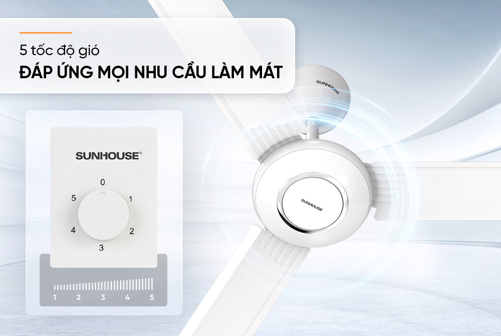Quạt trần 3 cánh SUNHOUSE SHD7657 - Hàng chính hãng