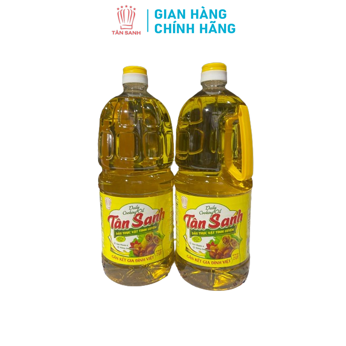 Combo 2 chai Dầu ăn Tân Sanh Chiên Giòn Thượng Hạng Chai 2 Lít