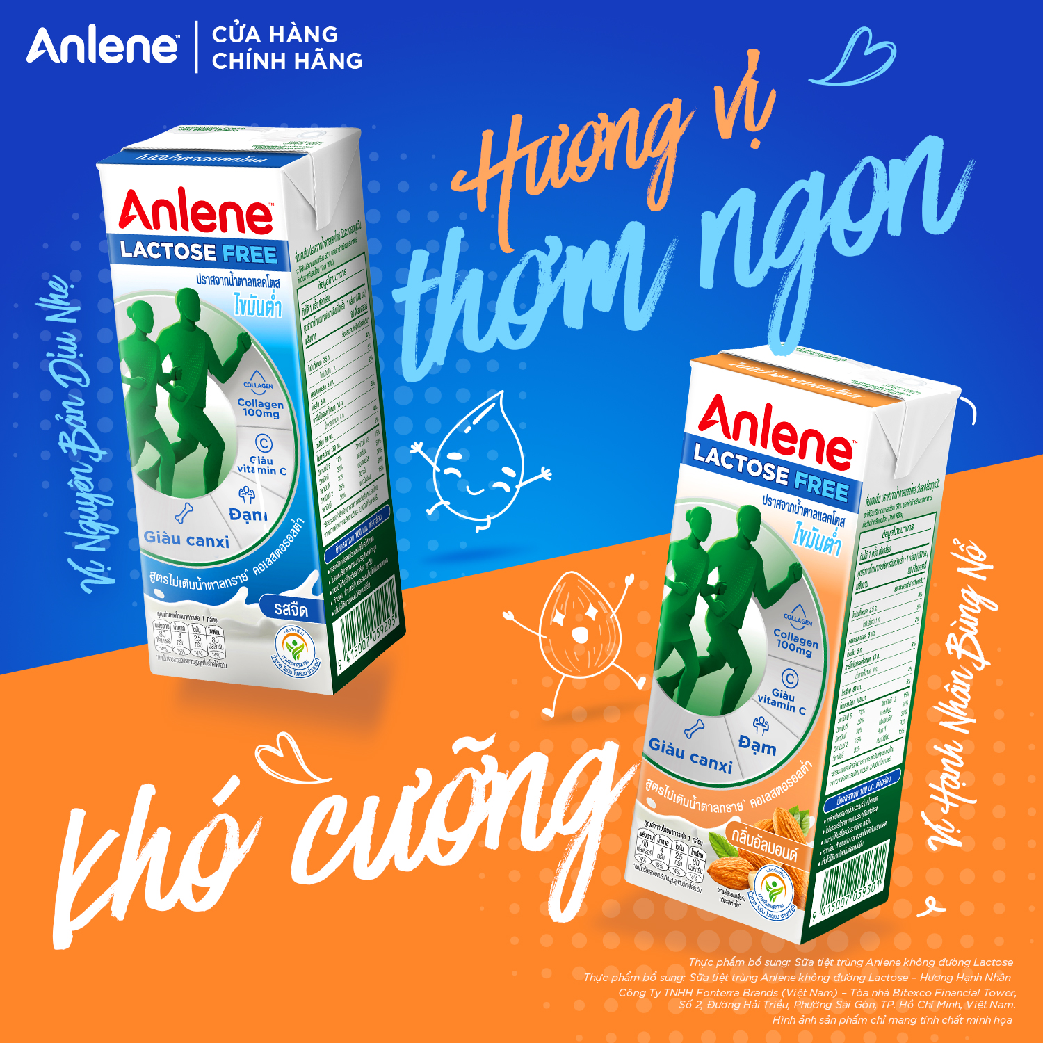 Thùng 18 hộp sữa Anlene không đường Lactose (18 x 180ml)