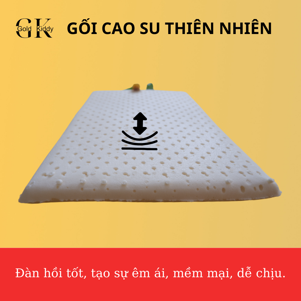 Gối cao su thiên nhiên Gold Kiddy cho trẻ sơ sinh 28x40x3cm