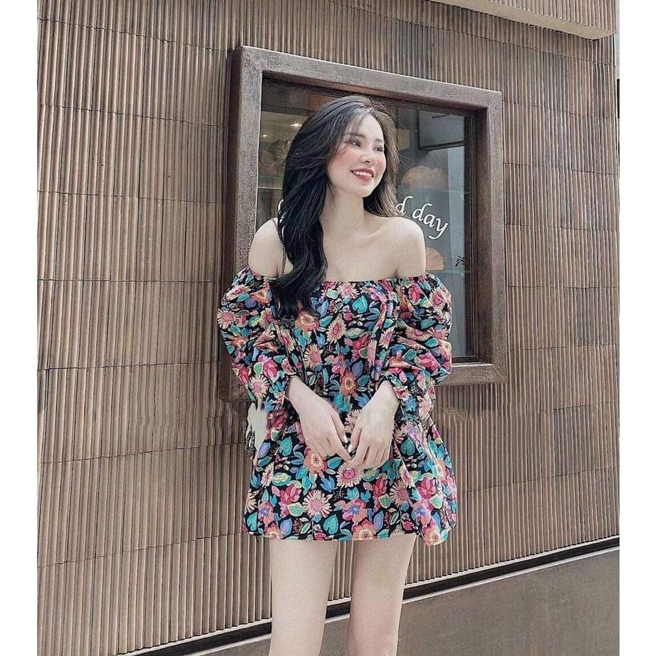Đầm hoa lụa babydoll cúp ngực siêu yêu