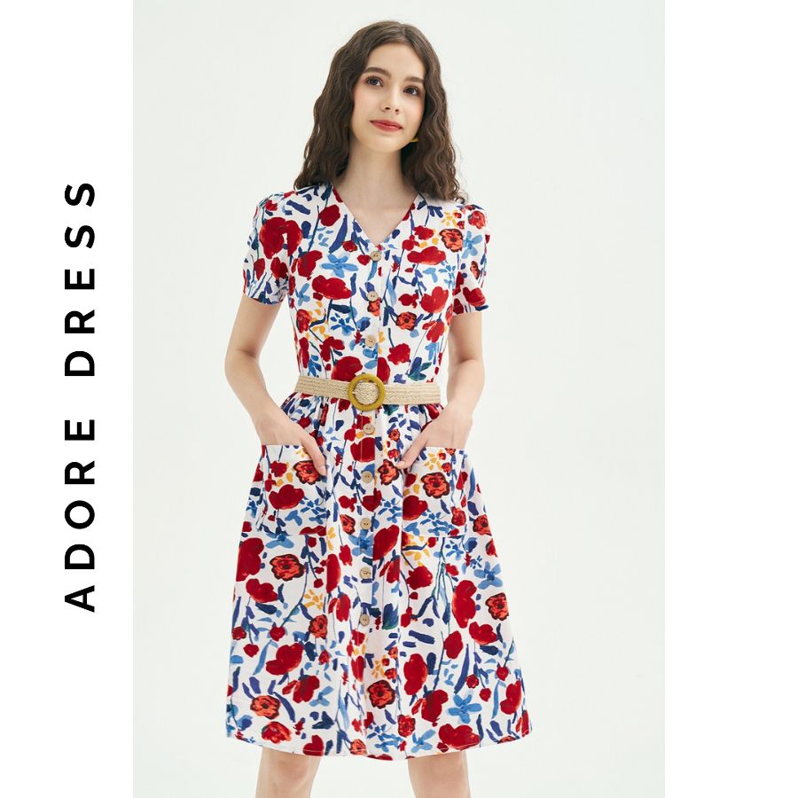 Đầm Mini dresses casual style thô hoa nhỡ 3 màu 311DR1190 ADORE DRESS